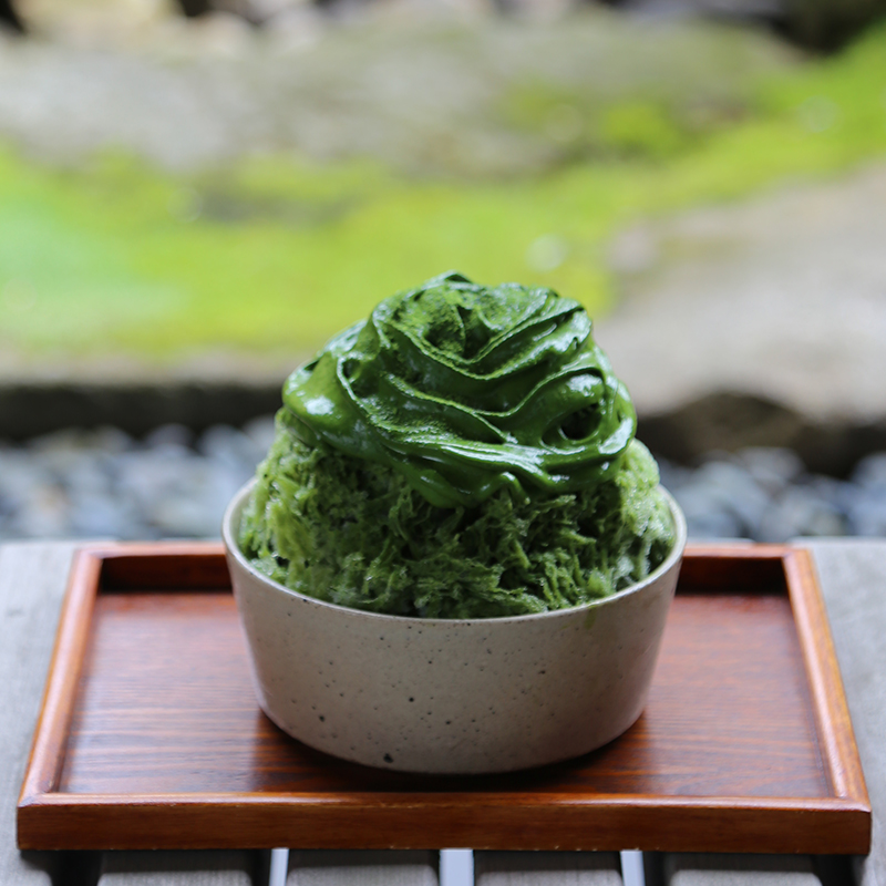 西条園 抹茶かき氷 エスプーマ添え-11